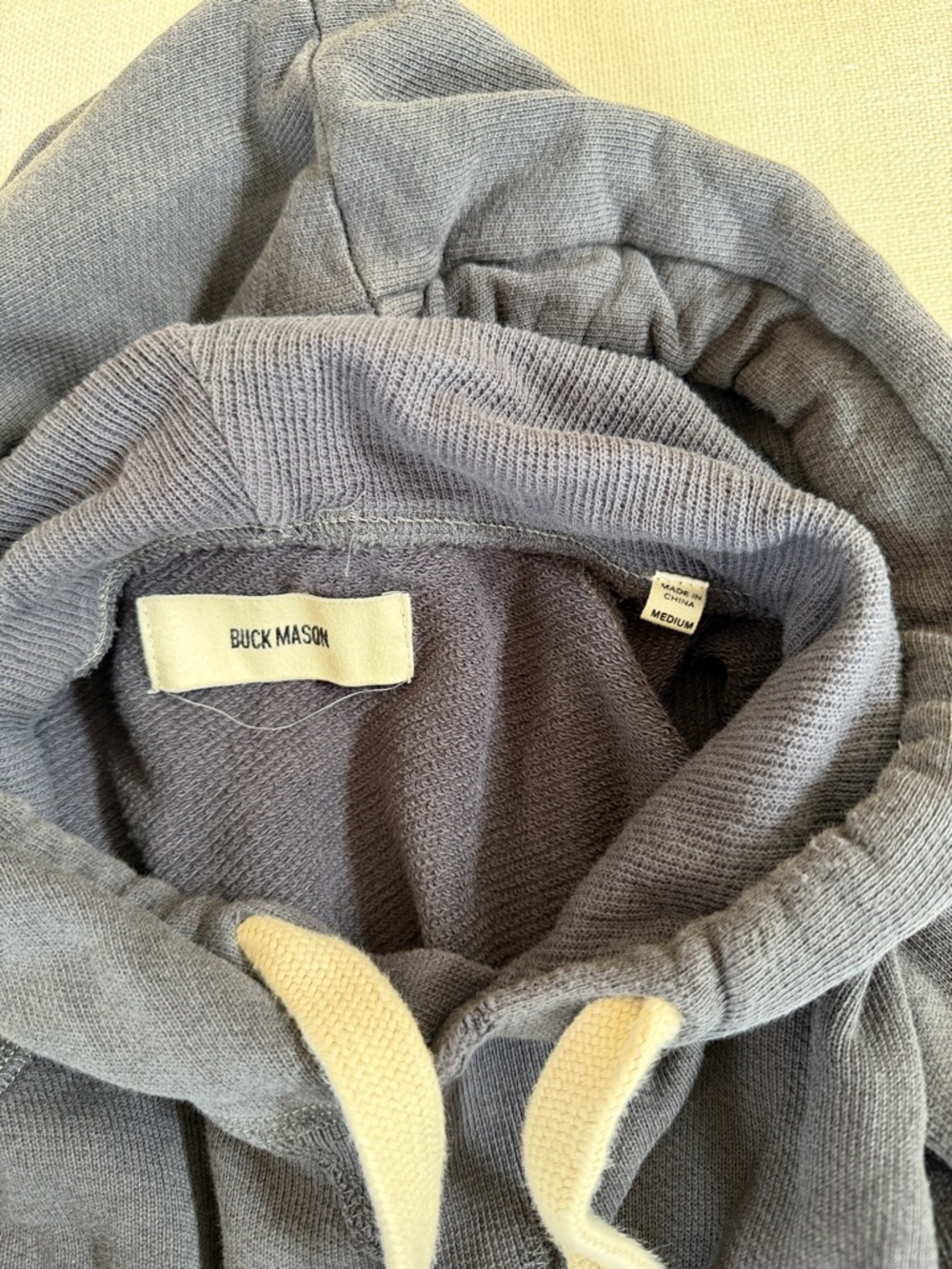 Classic Buck Mason Men's Hooded Pullover Sweatshirt - Slate Gray - Picture 2 of 2